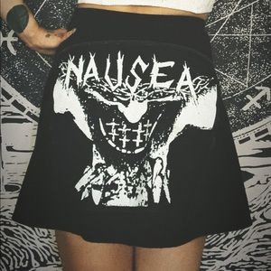Handmade punk patch skirt